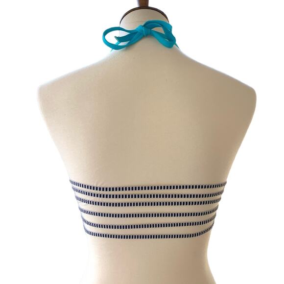 Victoria's Secret Bungee Cord Bandeau Bikini Top Blue Size 32B - Picture 2 of 8